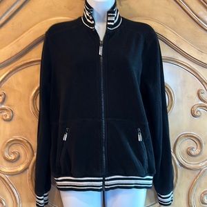 Dana Buchman striped warmup jacket
